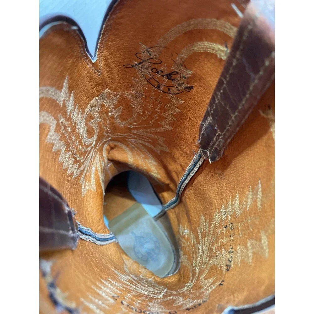 Lucchese Crayton burnished mad dog goat leather western boot 10.5